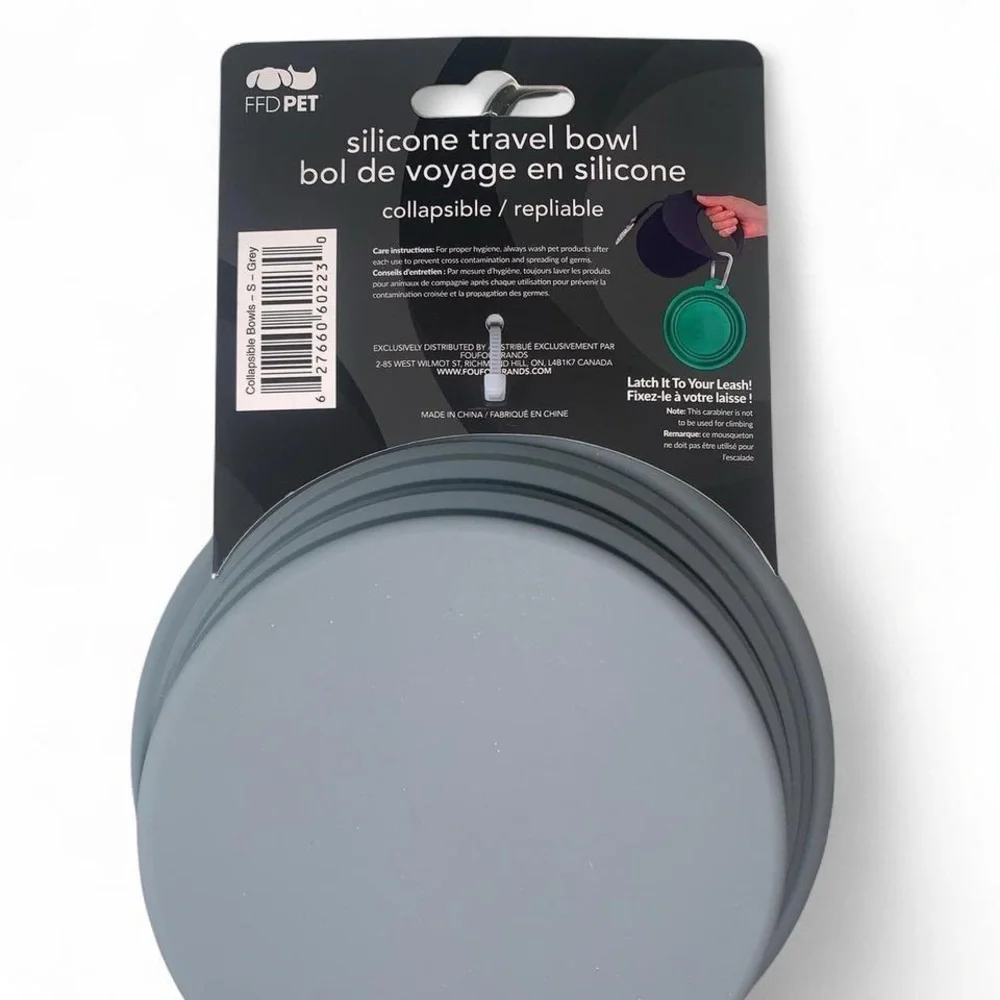 FFD Pet Gray Silicone Travel Bowl